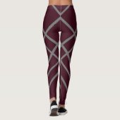 Leggings met Wijn en grijze strepen (Achterkant)