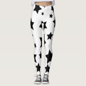 leggings met witte en zwarte sterren (Voorkant)