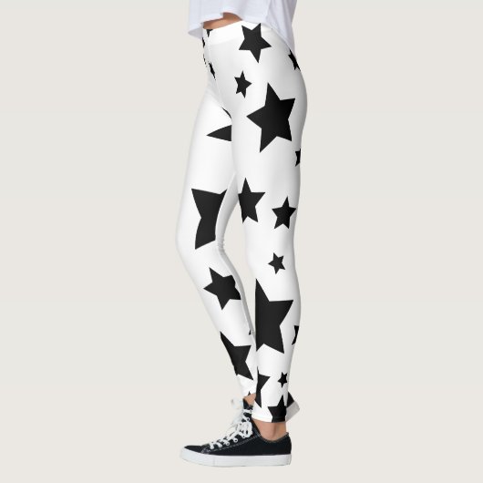 leggings met witte en zwarte sterren (Links)