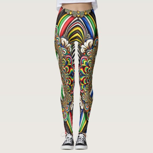Leggings met Zuid-Afrikaanse kleuren ontwerp (Voorkant)