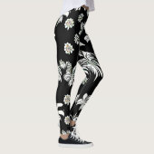 Leggings met zwart-wit stijl bloemen (Rechts)