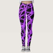 Leggings met zwarte en gewelddadige gelaagde Yoga (Voorkant)