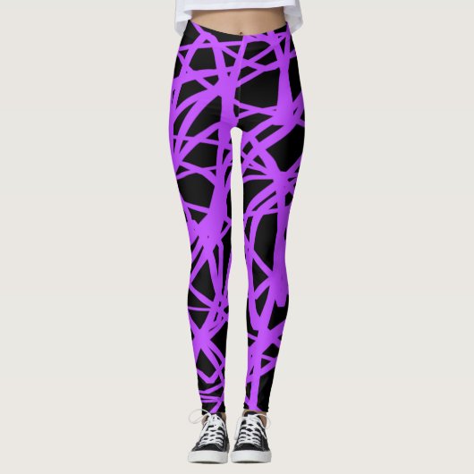 Leggings met zwarte en gewelddadige gelaagde Yoga  (Voorkant)