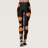 Leggings met zwarte en Oranje pompoen Halloween (Achterkant)