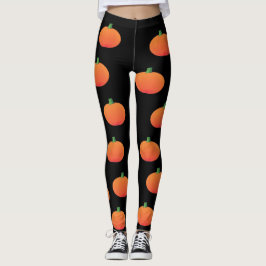 Leggings met zwarte en Oranje pompoen Halloween