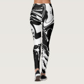 Leggings met zwarte en witte marmer (Achterkant)
