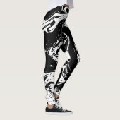Leggings met zwarte en witte marmer (Rechts)