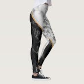 Leggings met zwarte en witte marmer (Rechts)