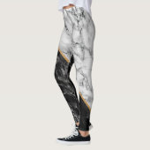 Leggings met zwarte en witte marmer (Links)