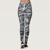 Leggings met zwarte en witte sneeuw (Achterkant)