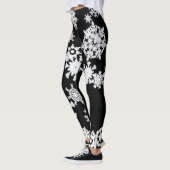 Leggings met zwarte en witte sneeuwvlokken (Links)