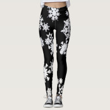 Leggings met zwarte en witte sneeuwvlokken