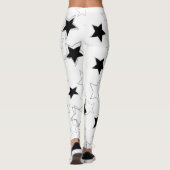 Leggings met zwarte en witte sterren (Achterkant)