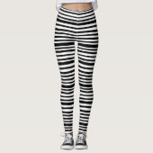 Leggings met zwarte en witte streep (Voorkant)