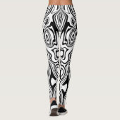 Leggings met zwarte en witte streep (Achterkant)