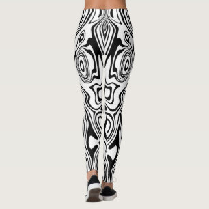Leggings met zwarte en witte streep