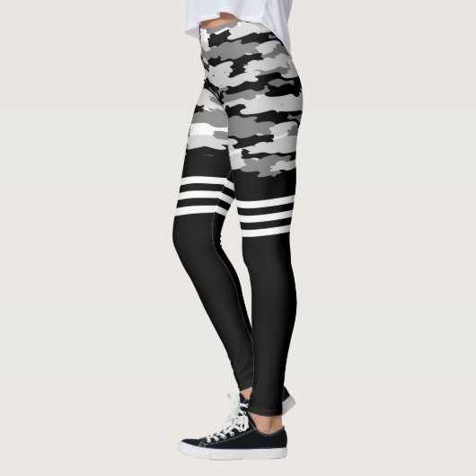 Leggings met zwarte grijze kamouflage (Links)
