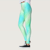Leggings moderne blauwe gele strepen (Links)