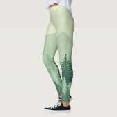Leggings moderne grafische groene woudbomen (Links)