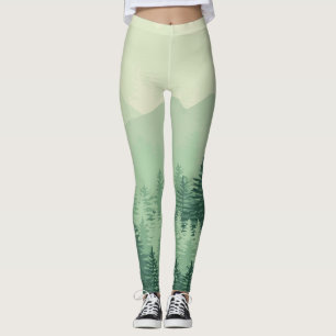 Leggings moderne grafische groene woudbomen