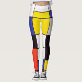 LEGGINGS - Mondriaan Abstract van Primaire Kleuren (Voorkant)