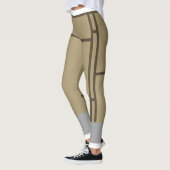 Leggings Mondriaan Geïnspireerd Beige Brown 1 (Links)