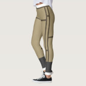 Leggings Mondriaan Geïnspireerd Beige Brown 2 (Links)