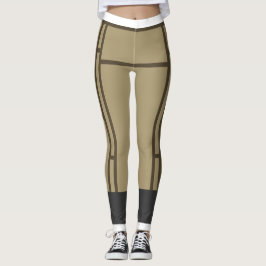 Leggings Mondriaan Geïnspireerd Beige Brown 2