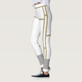 Leggings Mondriaan Geïnspireerd Wit Beige 1 (Links)