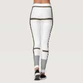 Leggings Mondriaan Geïnspireerd Wit Bruin 1 (Achterkant)