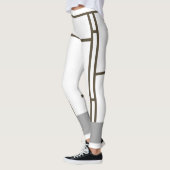 Leggings Mondriaan Geïnspireerd Wit Bruin 1 (Links)