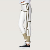 Leggings Mondriaan Geïnspireerd Wit Bruin 3 (Links)
