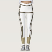 Leggings Mondriaan Geïnspireerd Wit Bruin 3 (Voorkant)