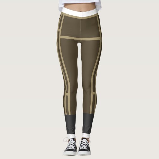 Leggings Mondrian Brown Beige 1 (Voorkant)