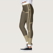 Leggings Mondrian Geïnspired Brown Beige 3 (Links)