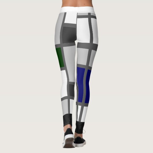 Leggings Mondrian Geïnspireerd 1 (Achterkant)