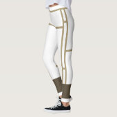 Leggings Mondrian Geïnspireerd White Beige 3 (Links)