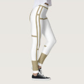 Leggings Mondrian Geïnspireerd White Beige 4 (Rechts)