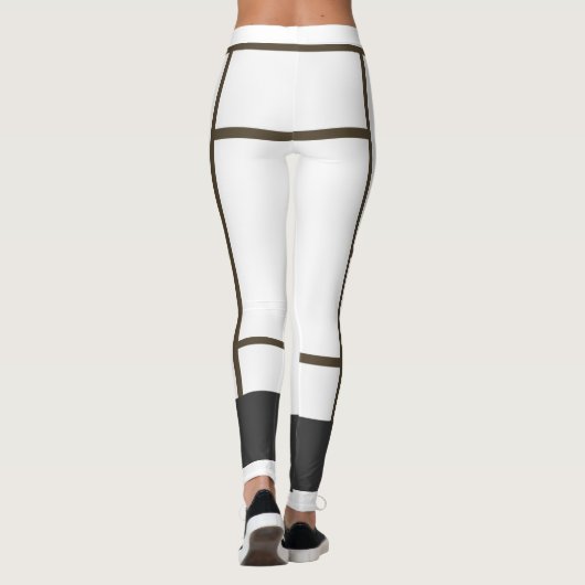 Leggings Mondrian White Brown 2 (Achterkant)
