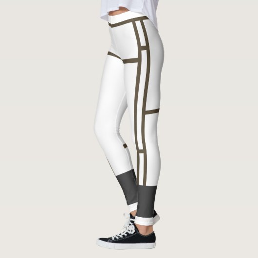 Leggings Mondrian White Brown 2 (Links)