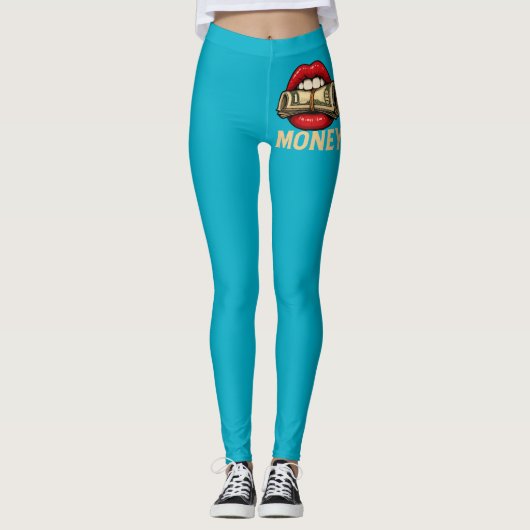 Leggings Money Lips – Bold Pop Art Statement (Voorkant)