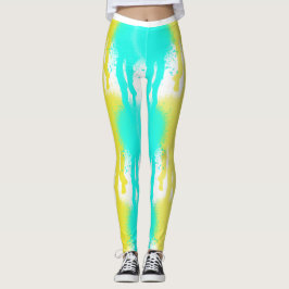 Leggings Multi-color Splatter Running Paint