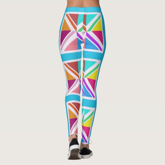 Leggings - Multi gekleurde Union Jack Flag (Achterkant)