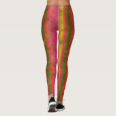Leggings Multicolor Stripes met Faux Gold Stars (Achterkant)