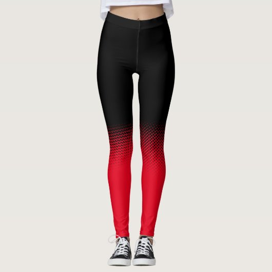 Leggings negro con lunares y fondo personalizable (Voorkant)
