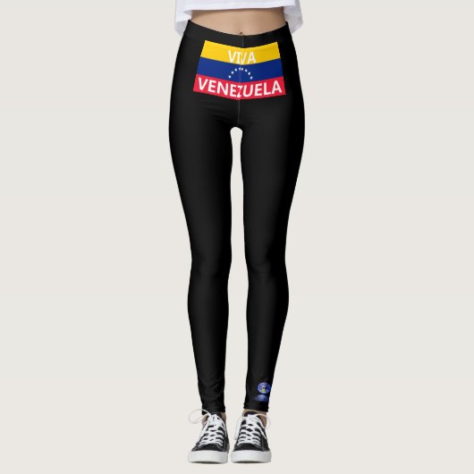 Leggings negro de la bandera de Venezuela. (Voorkant)
