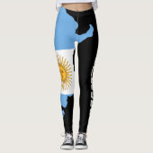 Leggings Negros con Bandera de Argentina (Voorkant)