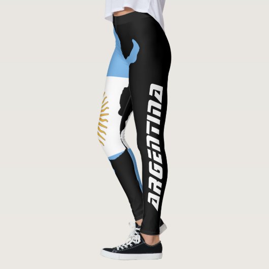 Leggings Negros con Bandera de Argentina (Links)