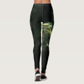 Leggings Neon Green Smoke Design boven zwart (Achterkant)