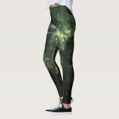 Leggings Neon Green Smoke Design boven zwart (Links)